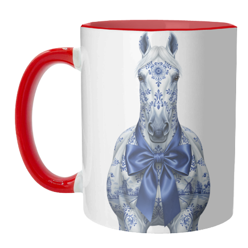 Delft Elegant Horse - unique mug by haris kavalla