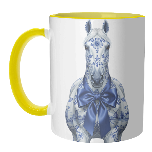 Delft Elegant Horse - unique mug by haris kavalla