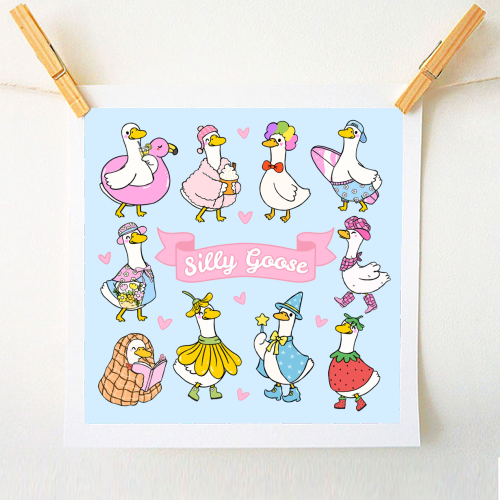Silly Goose Outfits - A1 - A4 art print by Lilly Rose