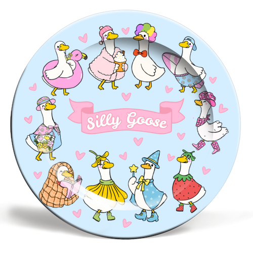 Silly Goose Outfits - ceramic dinner plate by Lilly Rose