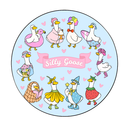Silly Goose Outfits - Circle Sticker by Lilly Rose