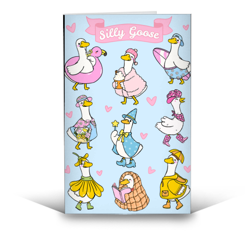 Silly Goose Outfits - funny greeting card by Lilly Rose