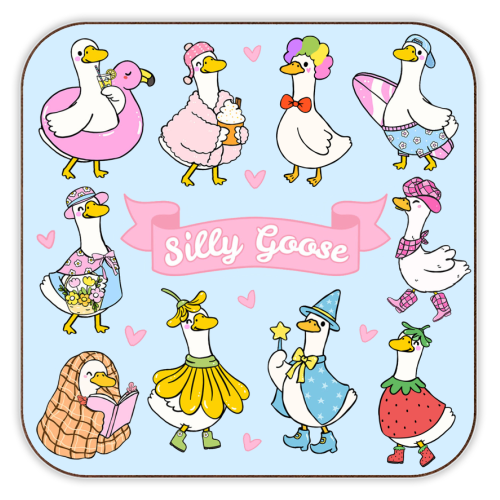Silly Goose Outfits - personalised beer coaster by Lilly Rose