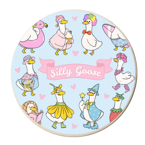 Silly Goose Outfits - personalised beer coaster by Lilly Rose