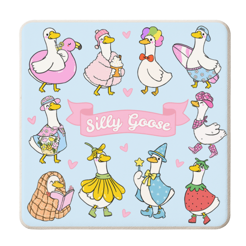 Silly Goose Outfits - personalised beer coaster by Lilly Rose