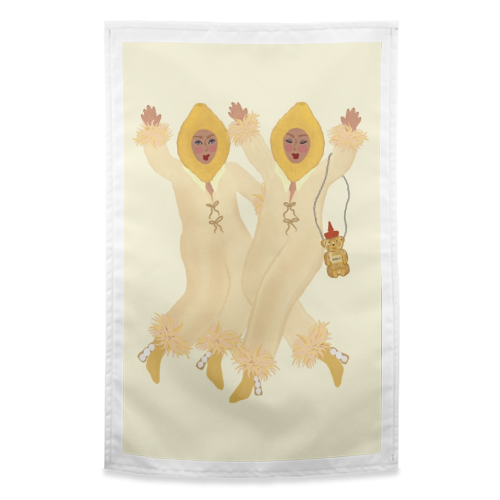 Honey And Lemon Ladies - funny tea towel by Steph Pryor