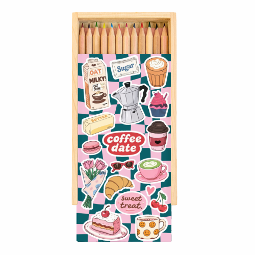 Coffee Date - Coloured Pencils with Box by Lilly Rose