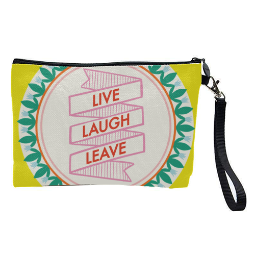 Pattern Series Live Laugh Leave Design - pretty makeup bag by AbiGoLucky