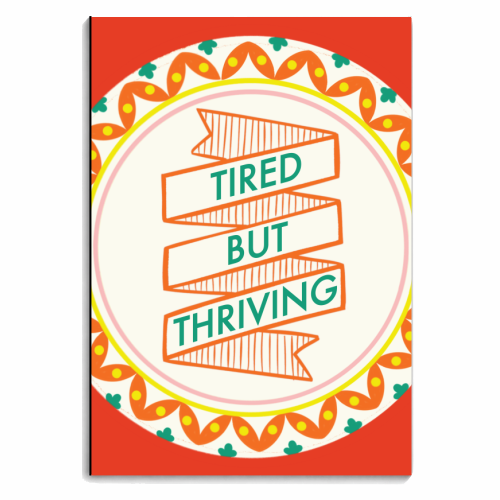 Pattern Series Tired but Thriving Design - personalised A4, A5, A6 notebook by AbiGoLucky