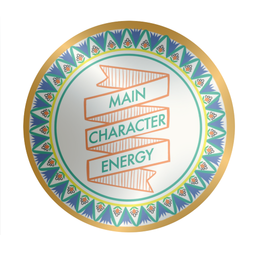 Pattern Series Main Character Energy Design - Circle Sticker by AbiGoLucky