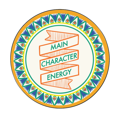 Pattern Series Main Character Energy Design - Circle Sticker by AbiGoLucky