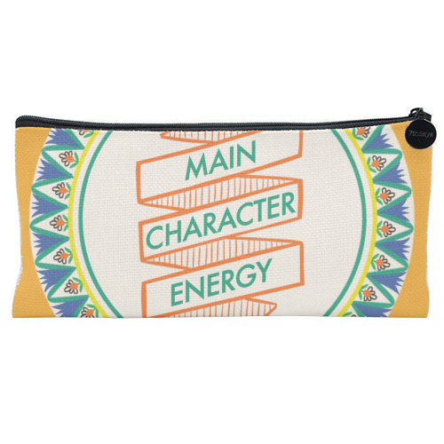 Pattern Series Main Character Energy Design - flat pencil case by AbiGoLucky