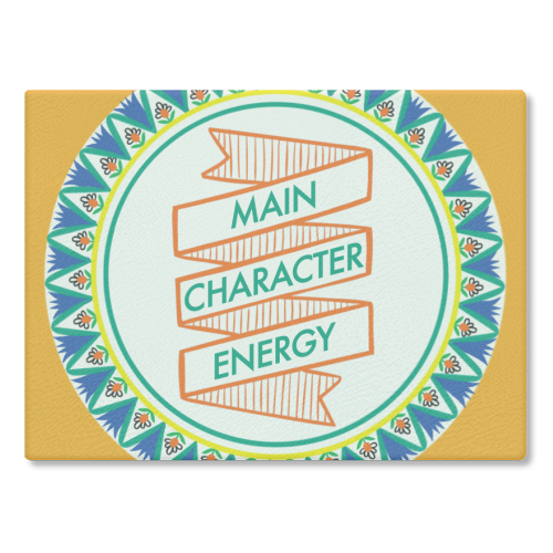 Pattern Series Main Character Energy Design - glass chopping board by AbiGoLucky