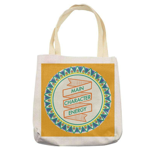 Pattern Series Main Character Energy Design - printed canvas tote bag by AbiGoLucky