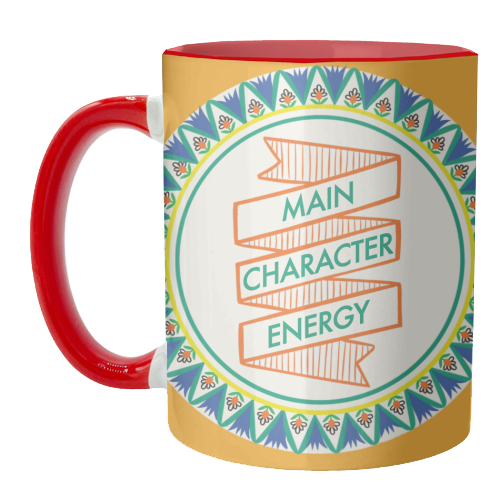 Pattern Series Main Character Energy Design - unique mug by AbiGoLucky