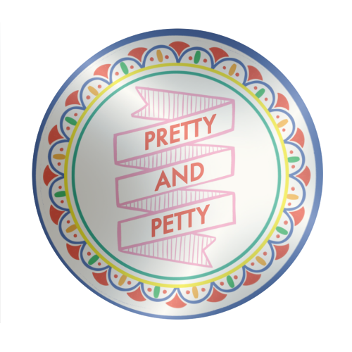 Pattern Series Pretty and Petty Design - Circle Sticker by AbiGoLucky