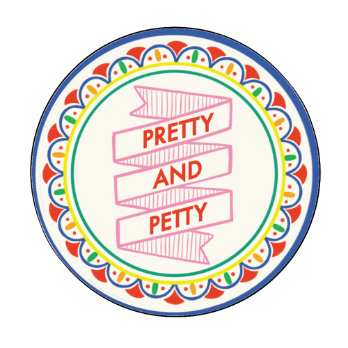 Pattern Series Pretty and Petty Design - Circle Sticker by AbiGoLucky