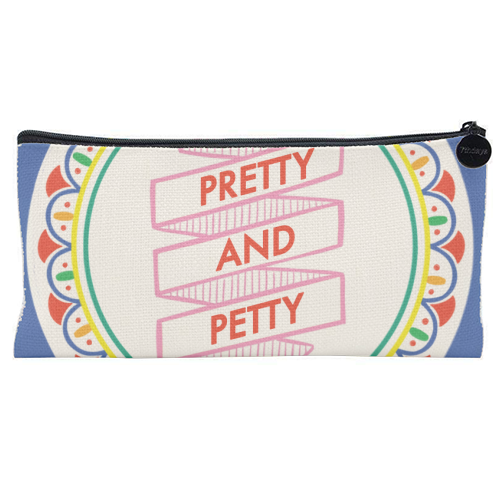 Pattern Series Pretty and Petty Design - flat pencil case by AbiGoLucky