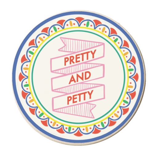 Pattern Series Pretty and Petty Design - personalised beer coaster by AbiGoLucky