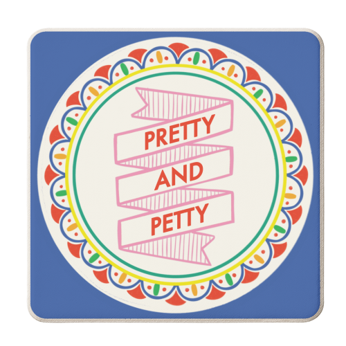 Pattern Series Pretty and Petty Design - personalised beer coaster by AbiGoLucky