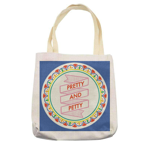 Pattern Series Pretty and Petty Design - printed canvas tote bag by AbiGoLucky