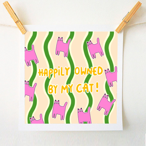 Owned By The Cat - A1 - A4 art print by The Paper Tail