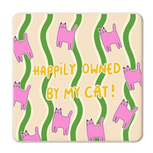 Owned By The Cat - personalised beer coaster by The Paper Tail