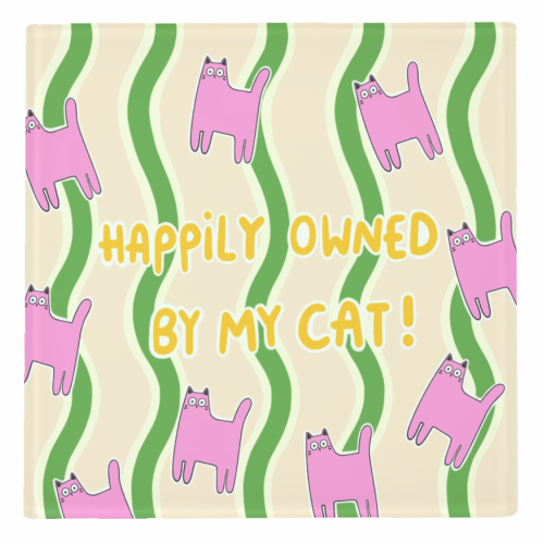 Owned By The Cat - personalised beer coaster by The Paper Tail