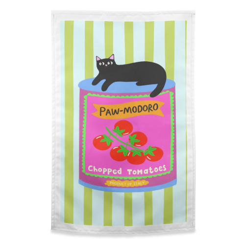 Paw-modoro - funny tea towel by The Paper Tail