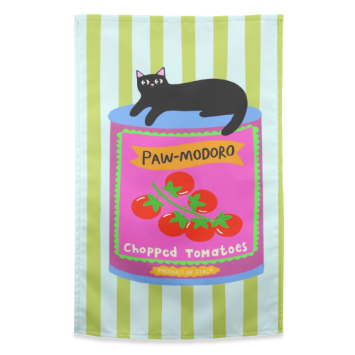 Paw-modoro - funny tea towel by The Paper Tail