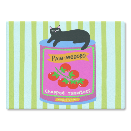 Paw-modoro - glass chopping board by The Paper Tail
