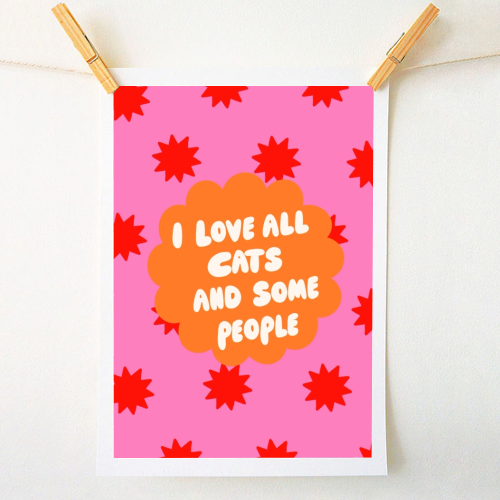 Love All Cats - A1 - A4 art print by The Paper Tail