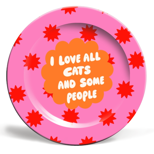 Love All Cats - ceramic dinner plate by The Paper Tail