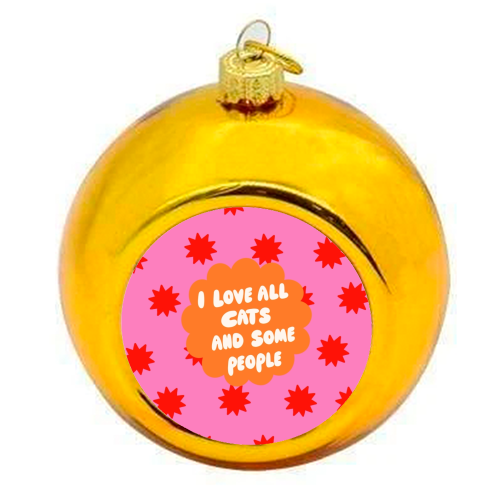 Love All Cats - colourful christmas bauble by The Paper Tail