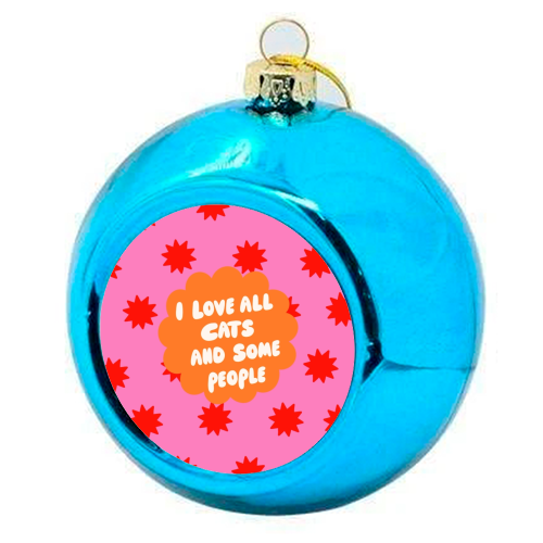 Love All Cats - colourful christmas bauble by The Paper Tail