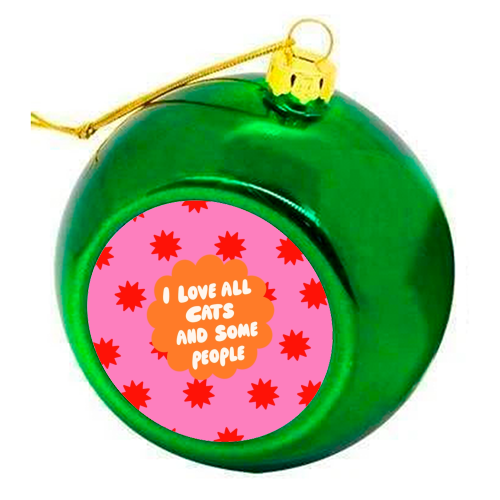 Love All Cats - colourful christmas bauble by The Paper Tail