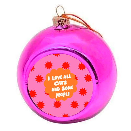 Love All Cats - colourful christmas bauble by The Paper Tail