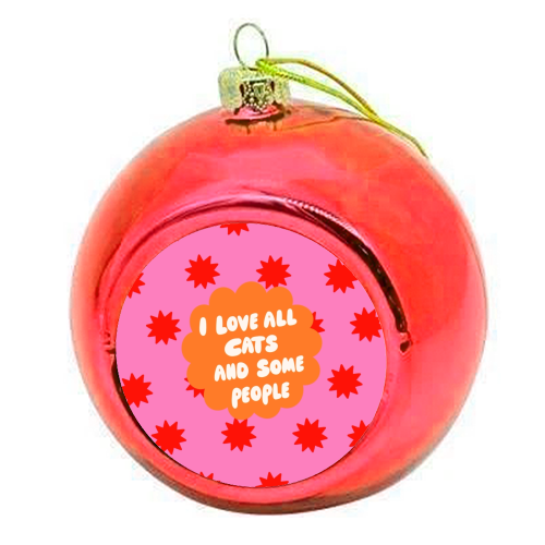 Love All Cats - colourful christmas bauble by The Paper Tail