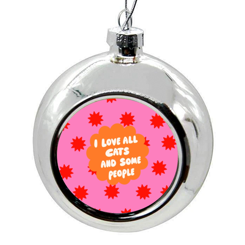 Love All Cats - colourful christmas bauble by The Paper Tail