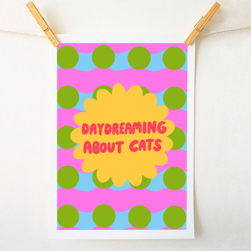 Daydreaming About Cats - A1 - A4 art print by The Paper Tail