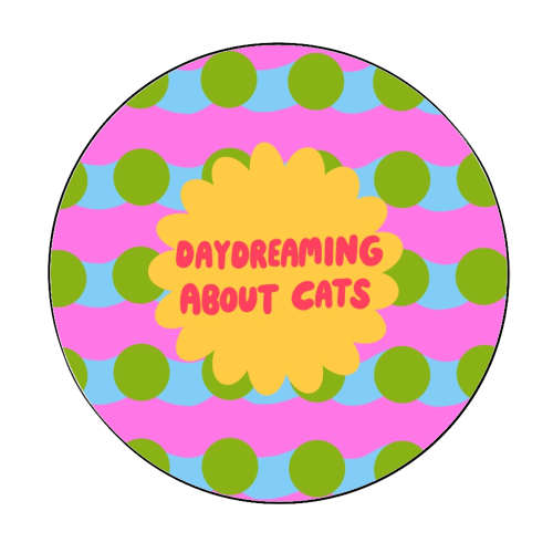Daydreaming About Cats - Circle Sticker by The Paper Tail