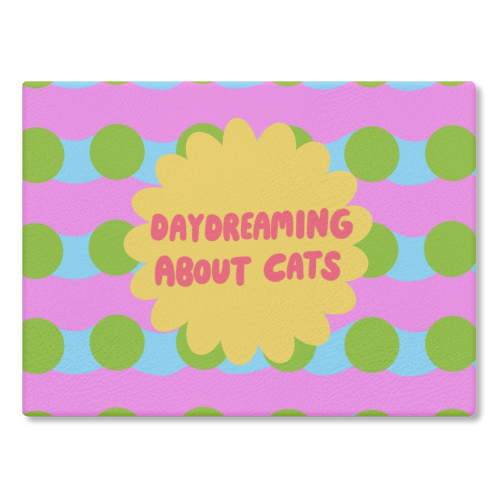 Daydreaming About Cats - glass chopping board by The Paper Tail