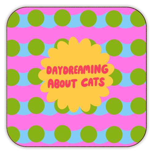 Daydreaming About Cats - personalised beer coaster by The Paper Tail