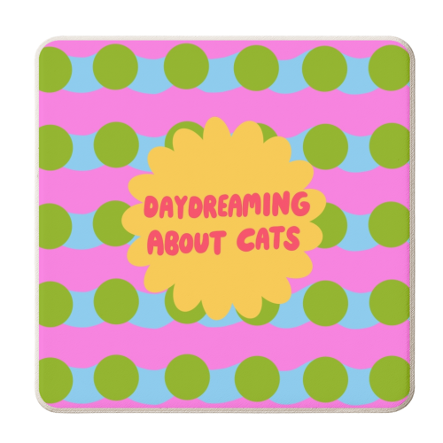 Daydreaming About Cats - personalised beer coaster by The Paper Tail