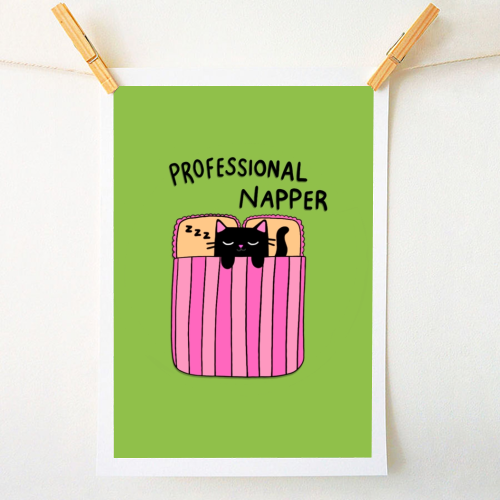 Professional Napper - A1 - A4 art print by The Paper Tail