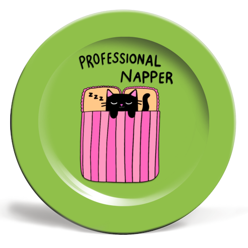 Professional Napper - ceramic dinner plate by The Paper Tail