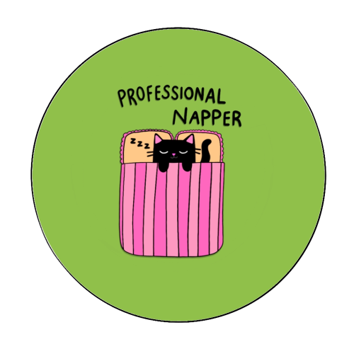 Professional Napper - Circle Sticker by The Paper Tail