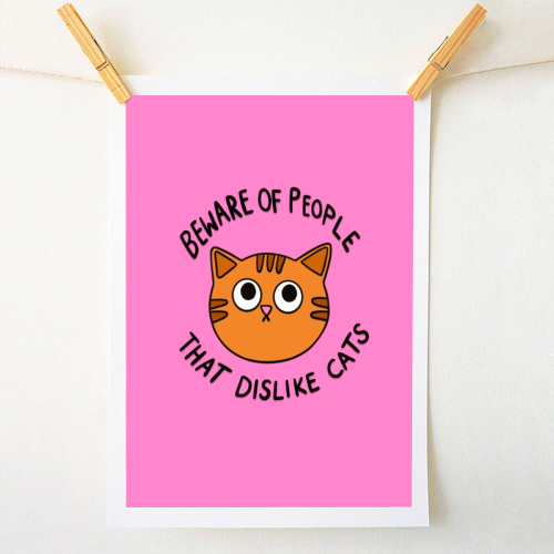 Beware Of People - A1 - A4 art print by The Paper Tail