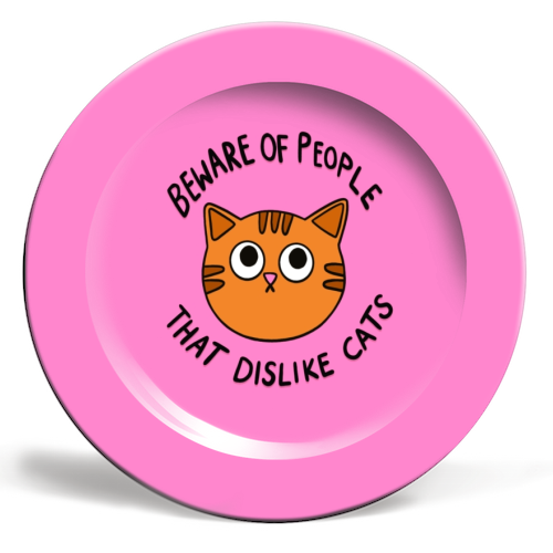 Beware Of People - ceramic dinner plate by The Paper Tail