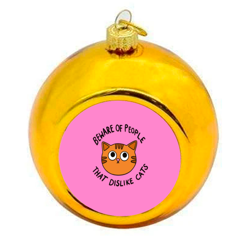 Beware Of People - colourful christmas bauble by The Paper Tail